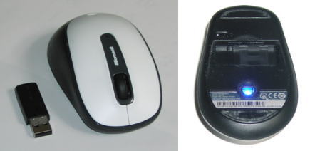 Microsoft Wireless Mouse 2000の正面と裏面